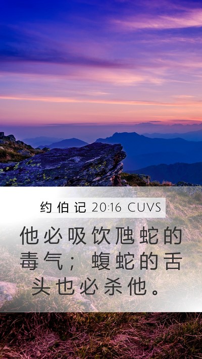约 伯 记 20:16 CUVS Bible Verse Image