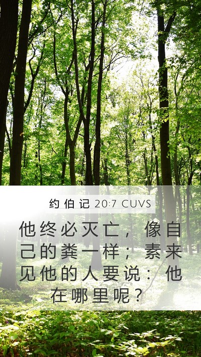 约 伯 记 20:7 CUVS Bible Verse Image