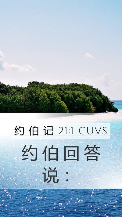 约 伯 记 21:1 CUVS Mobile Phone Wallpaper - 约 伯 回 答 说 - Mobile Bible Verse Wallpaper