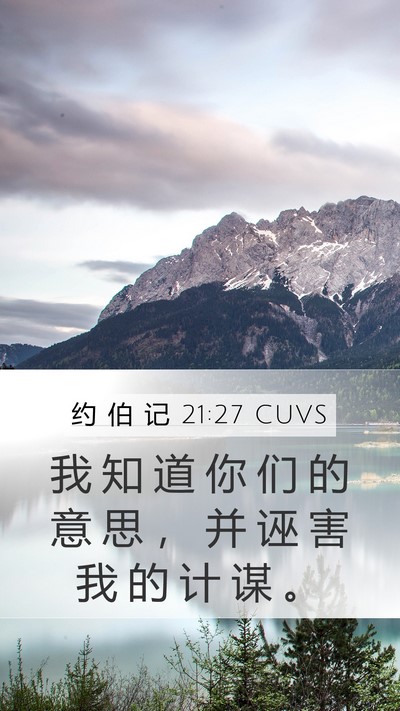 约 伯 记 21:27 CUVS Bible Verse Image
