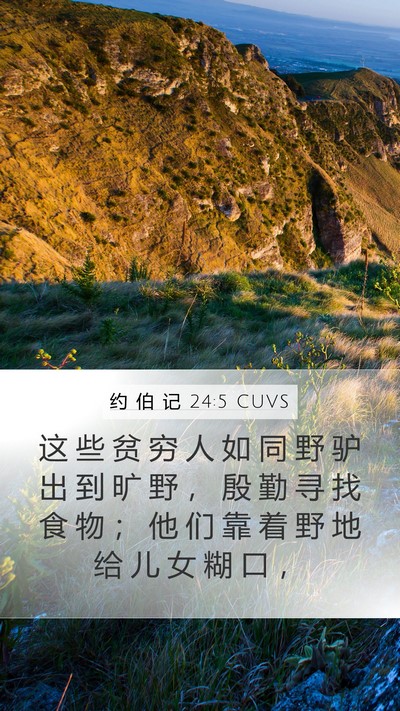 约 伯 记 24:5 CUVS Bible Verse Image