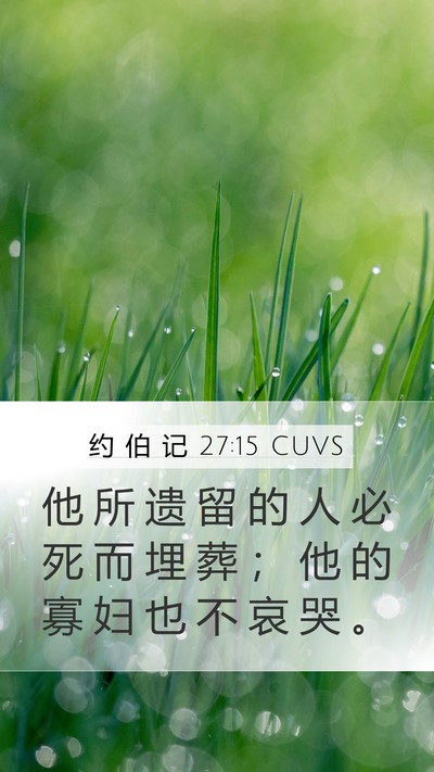 约 伯 记 27:15 CUVS Bible Verse Image