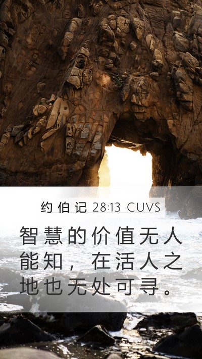 约 伯 记 28:13 CUVS Bible Verse Image