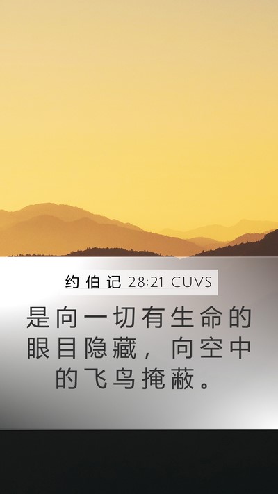 约 伯 记 28:21 CUVS Bible Verse Image