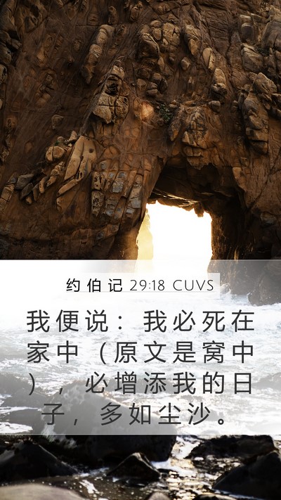 约 伯 记 29:18 CUVS Bible Verse Image