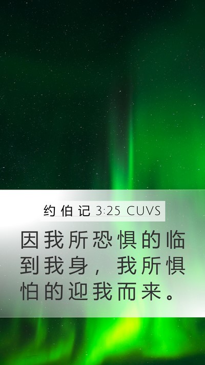 约 伯 记 3:25 CUVS Bible Verse Image