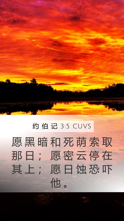 约 伯 记 3:5 CUVS Bible Verse Image