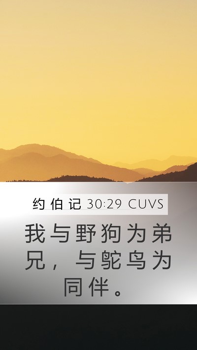 约 伯 记 30:29 CUVS Bible Verse Image