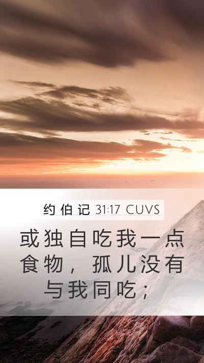 约 伯 记 31:17 CUVS Bible Verse Image