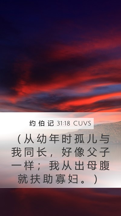 约 伯 记 31:18 CUVS Bible Verse Image