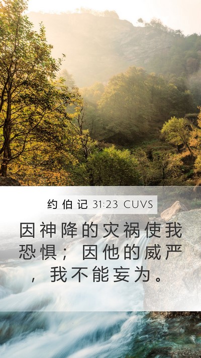 约 伯 记 31:23 CUVS Bible Verse Image