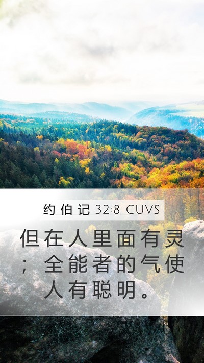 约 伯 记 32:8 CUVS Bible Verse Image