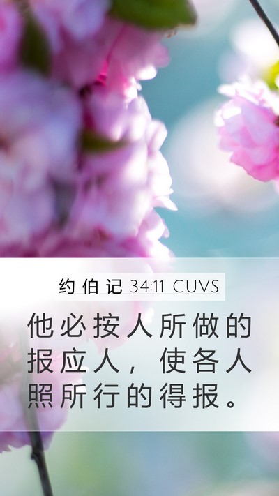 约 伯 记 34:11 CUVS Bible Verse Image