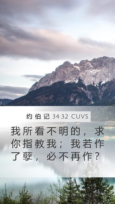 约 伯 记 34:32 CUVS Bible Verse Image