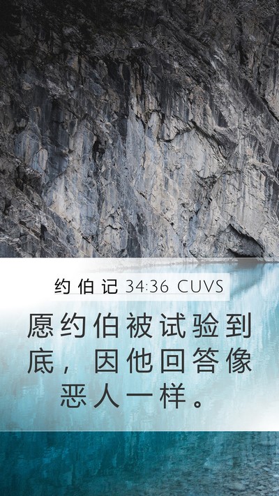 约 伯 记 34:36 CUVS Bible Verse Image
