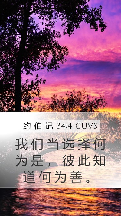 约 伯 记 34:4 CUVS Bible Verse Image