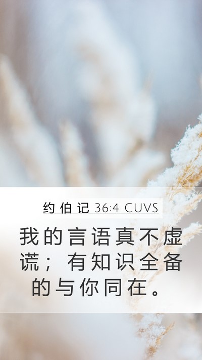 约 伯 记 36:4 CUVS Bible Verse Image