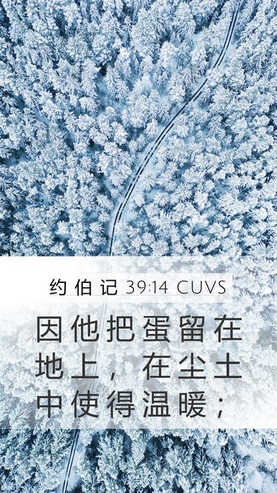 约 伯 记 39:14 CUVS Bible Verse Image