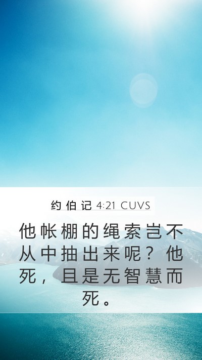 约 伯 记 4:21 CUVS Bible Verse Image