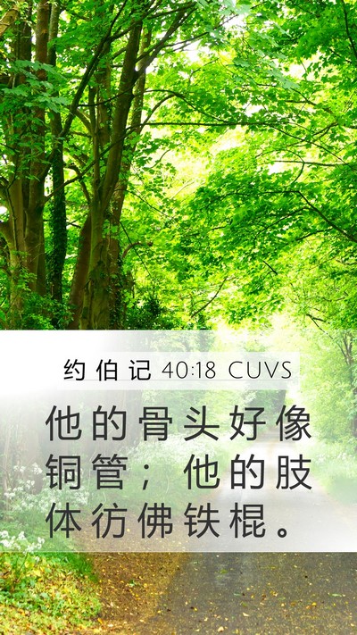 约 伯 记 40:18 CUVS Bible Verse Image