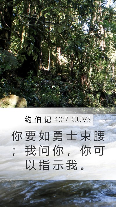 约 伯 记 40:7 CUVS Bible Verse Image