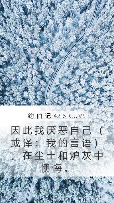 约 伯 记 42:6 CUVS Bible Verse Image