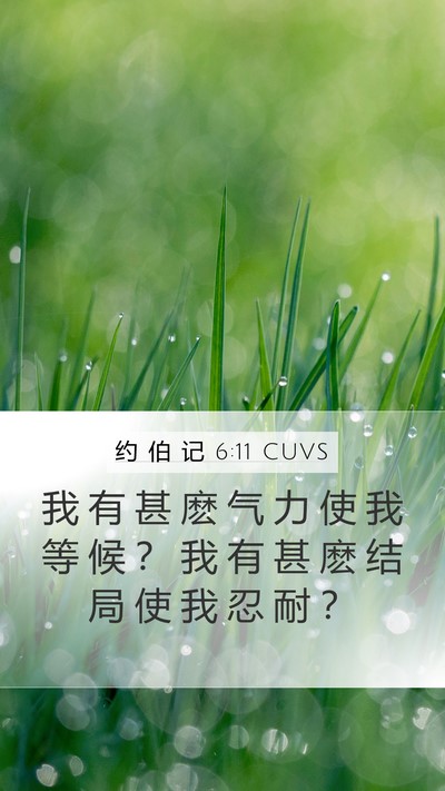 约 伯 记 6:11 CUVS Bible Verse Image