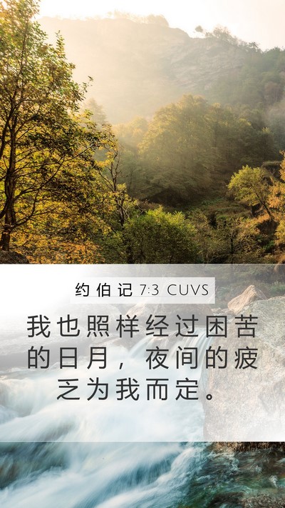 约 伯 记 7:3 CUVS Bible Verse Image