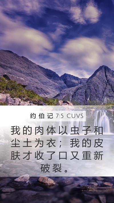 约 伯 记 7:5 CUVS Bible Verse Image