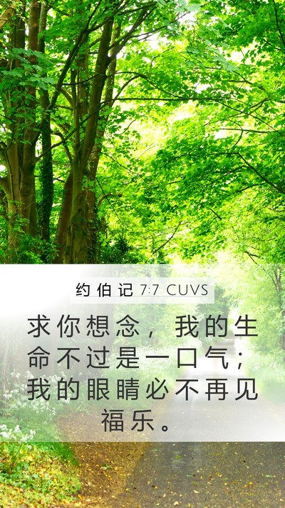 约 伯 记 7:7 CUVS Bible Verse Image