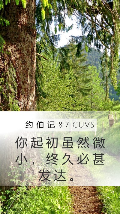 约 伯 记 8:7 CUVS Bible Verse Image