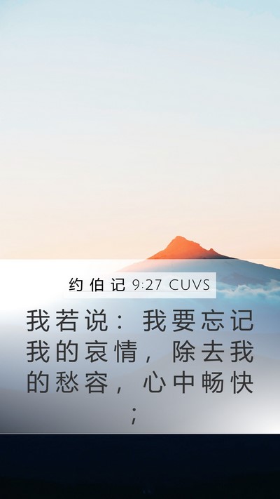 约 伯 记 9:27 CUVS Bible Verse Image
