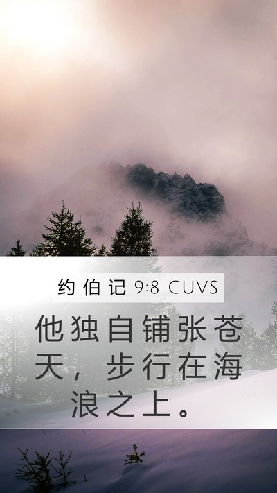 约 伯 记 9:8 CUVS Bible Verse Image