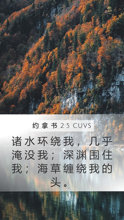 约 拿 书 2:5 CUVS Bible Verse Image