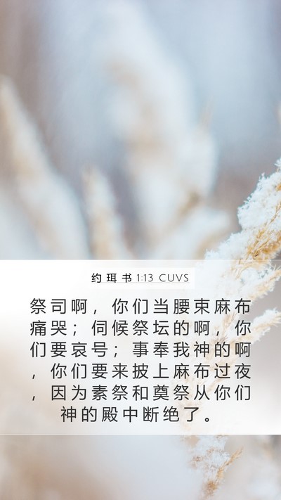 约 珥 书 1:13 CUVS Bible Verse Image