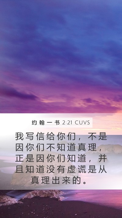 约 翰 一 书 2:21 CUVS Bible Verse Image