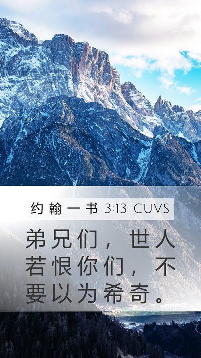 约 翰 一 书 3:13 CUVS Bible Verse Image
