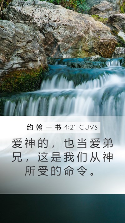 约 翰 一 书 4:21 CUVS Bible Verse Image
