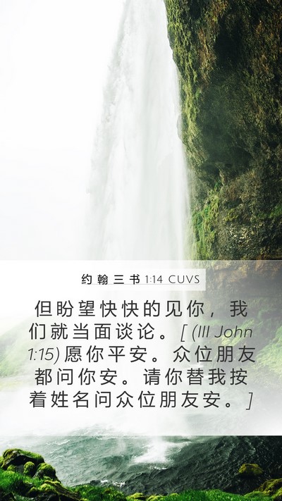 约 翰 三 书 1:14 CUVS Bible Verse Image