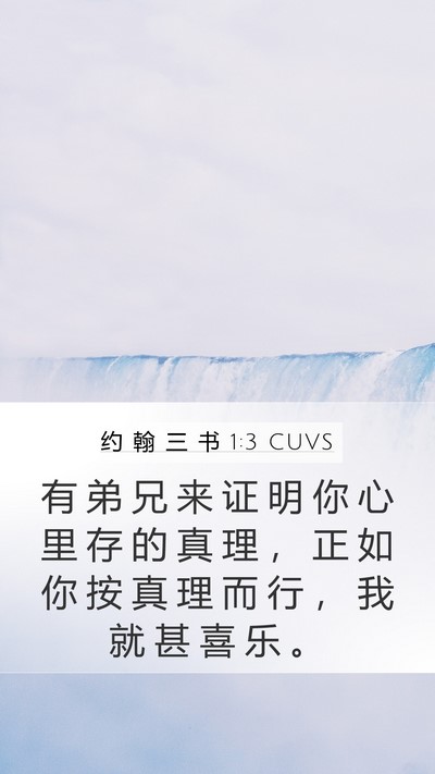 约 翰 三 书 1:3 CUVS Bible Verse Image