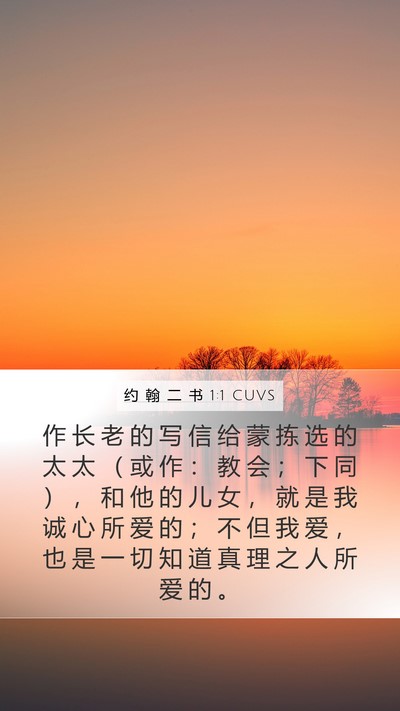 约 翰 二 书 1:1 CUVS Bible Verse Image