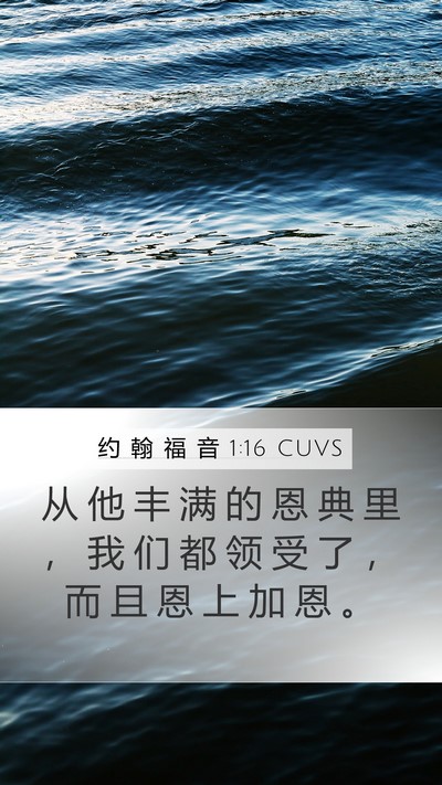 约 翰 福 音 1:16 CUVS Bible Verse Image
