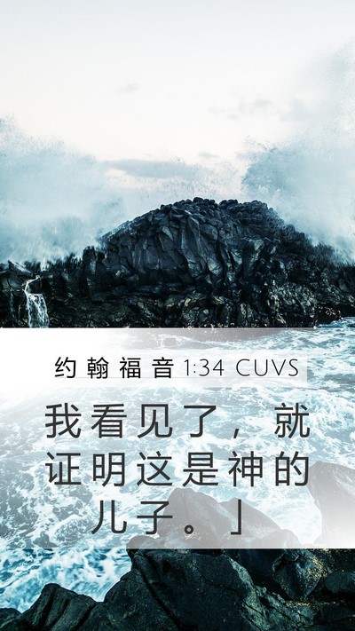 约 翰 福 音 1:34 CUVS Bible Verse Image