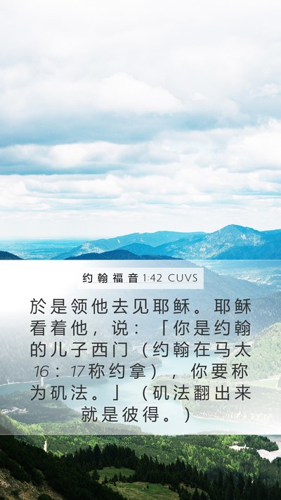 约 翰 福 音 1:42 CUVS Bible Verse Image