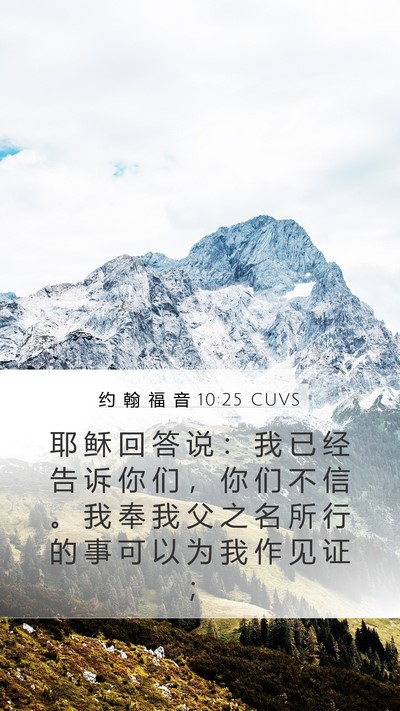约 翰 福 音 10:25 CUVS Bible Verse Image