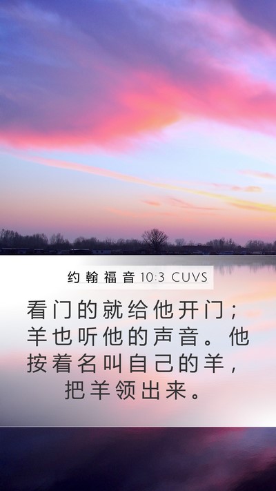 约 翰 福 音 10:3 CUVS Bible Verse Image