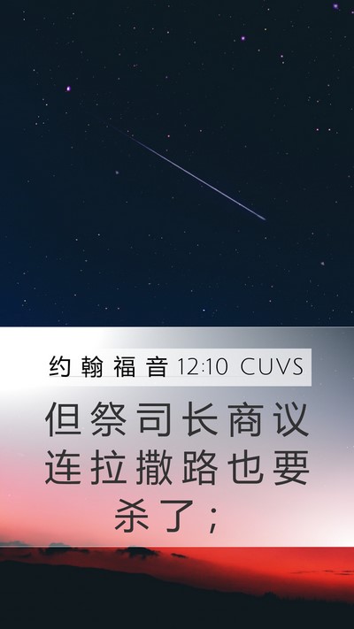 约 翰 福 音 12:10 CUVS Bible Verse Image
