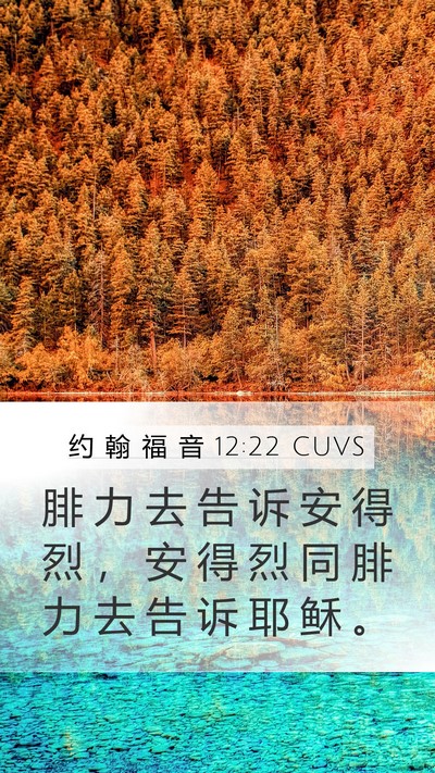 约 翰 福 音 12:22 CUVS Bible Verse Image