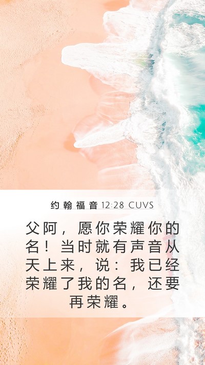 约 翰 福 音 12:28 CUVS Bible Verse Image