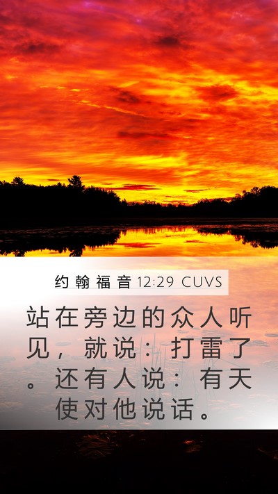 约 翰 福 音 12:29 CUVS Bible Verse Image